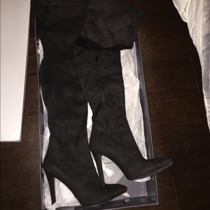 Faux Suede Over the Knee Boots