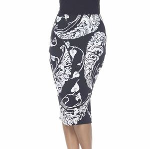 White and black leaves design skirt.