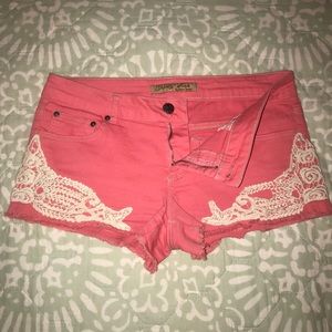 Celebrity Pink jean shorts. With lace. Size 11