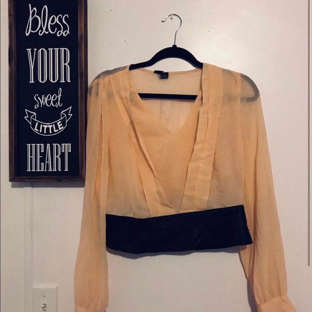 Peach long sleeve blouse