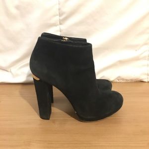 Black Suede Michael Kors Heeled Booties