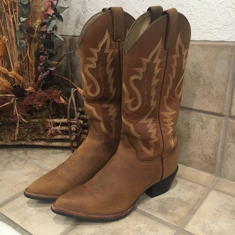 Brown Cowboy Boots - Size 6 1/2