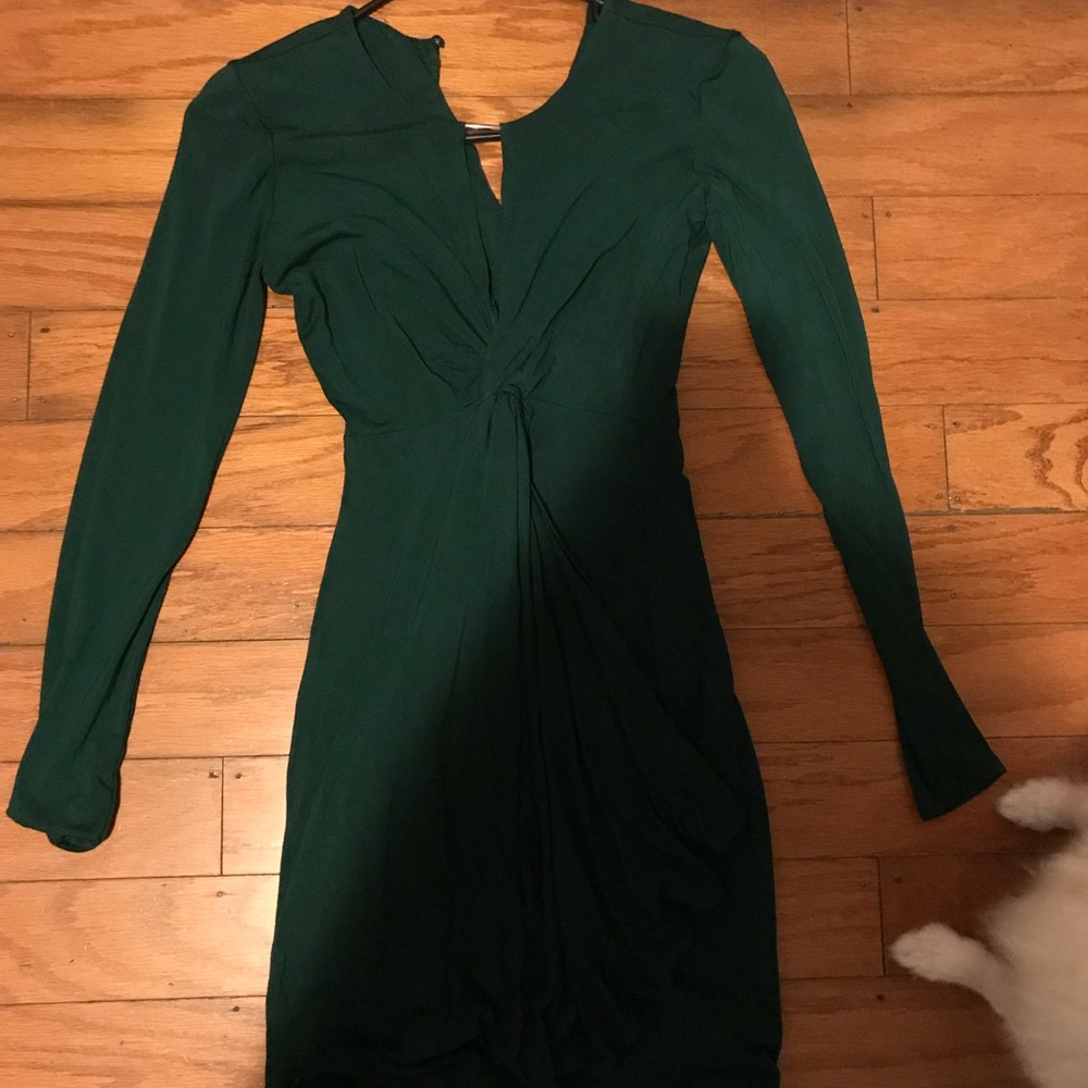 Emerald green long sleeve dress