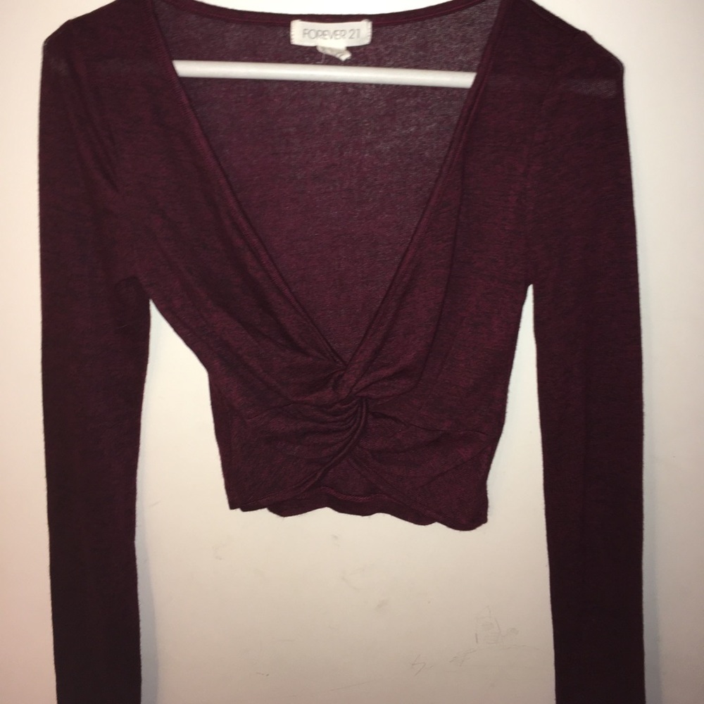 Maroon Crop Top