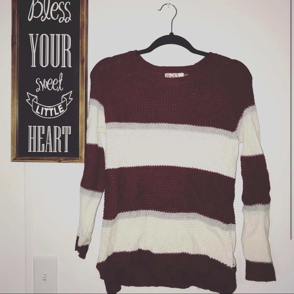 Burgundy Stripe Sweater