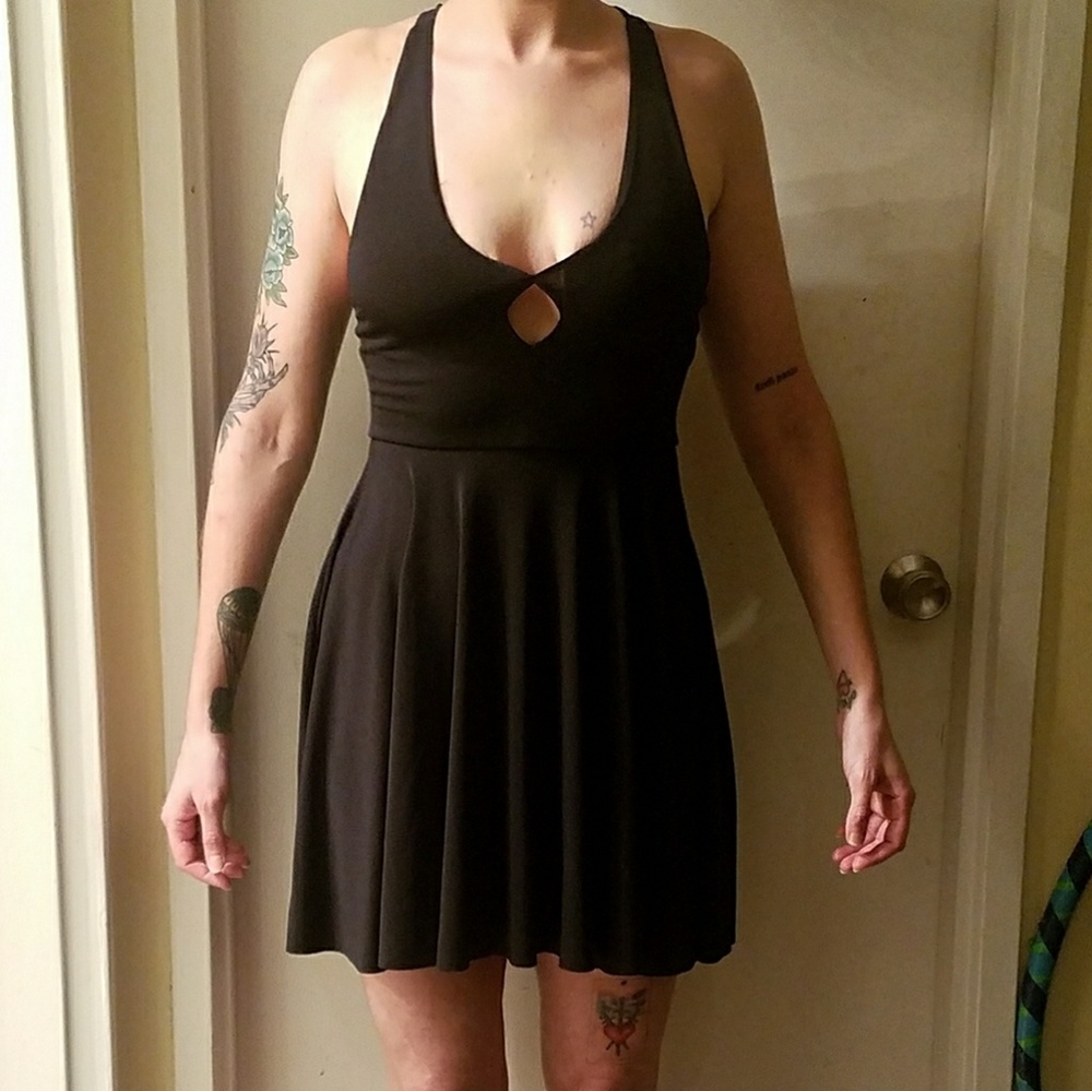 NWT Silence + Noise black cutout dress