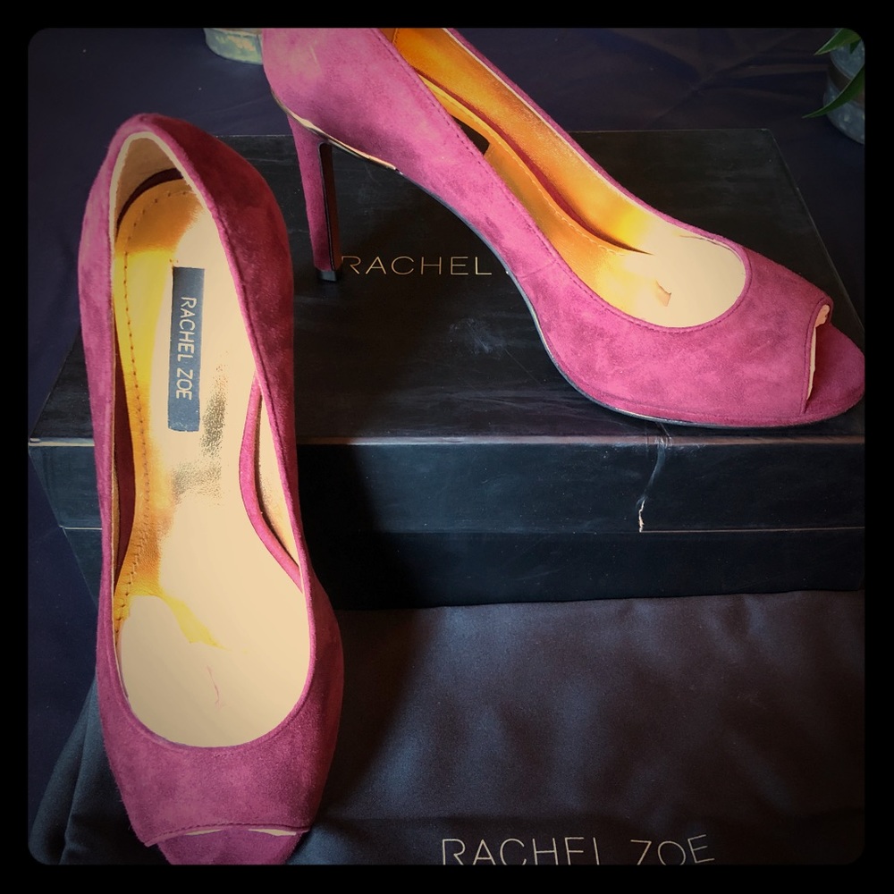 Rachel Zoe Thalia Peep-Toe Pumps in Plum
