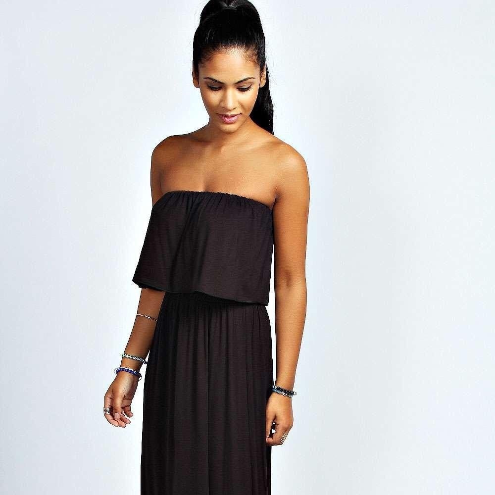 Boohoo - Casey Bandeau Frill Top Maxi Dress