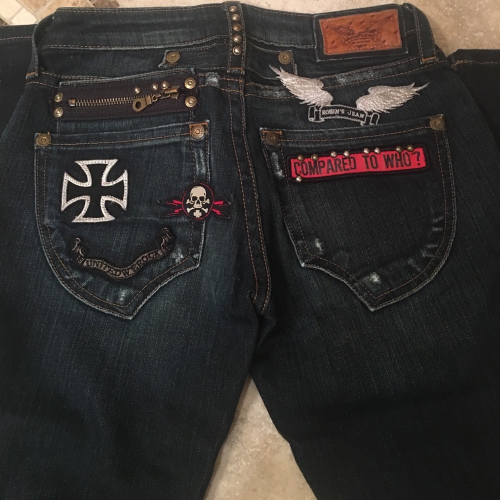 Women's patchwork robins jeans