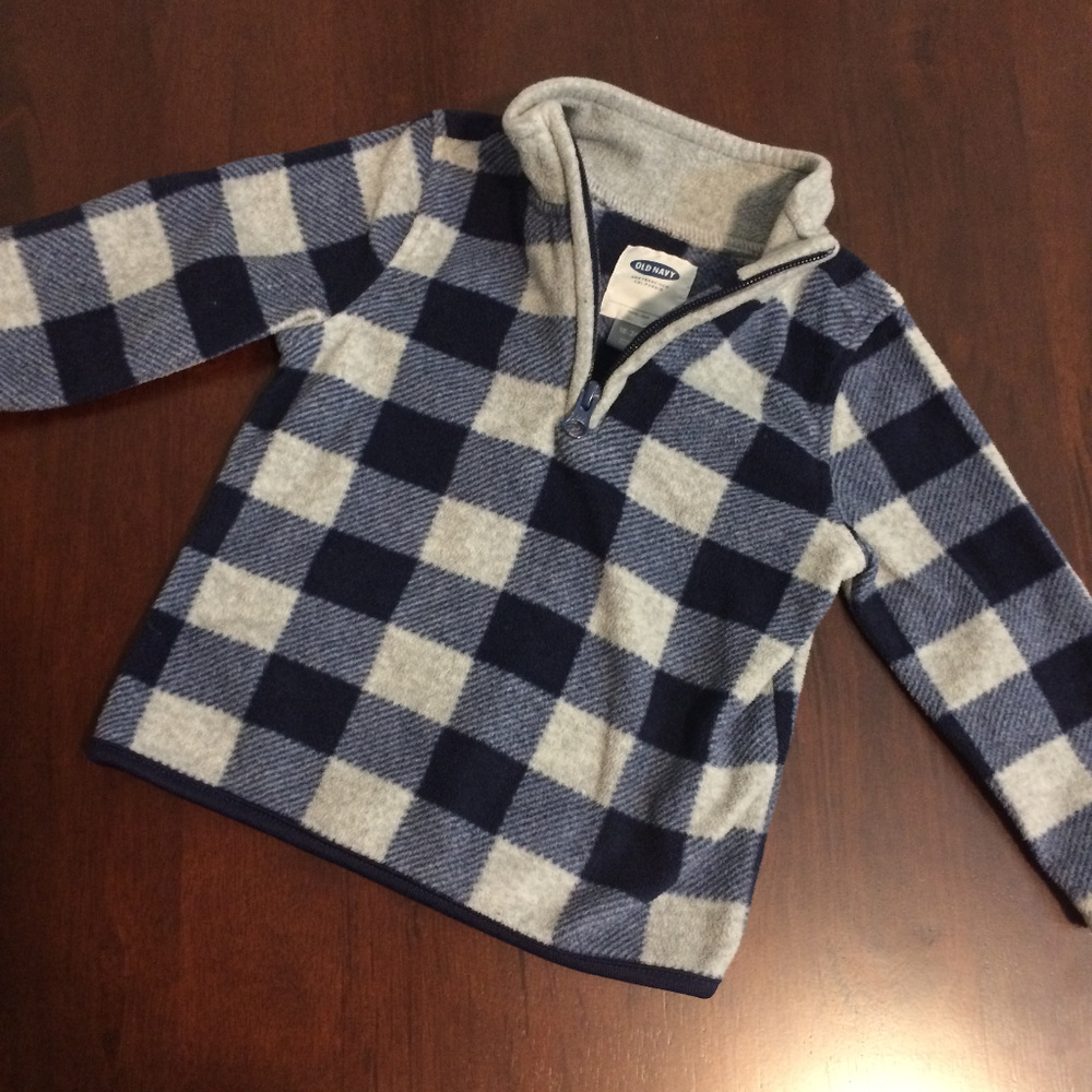 Boys Navy Blue and Gray Sweater