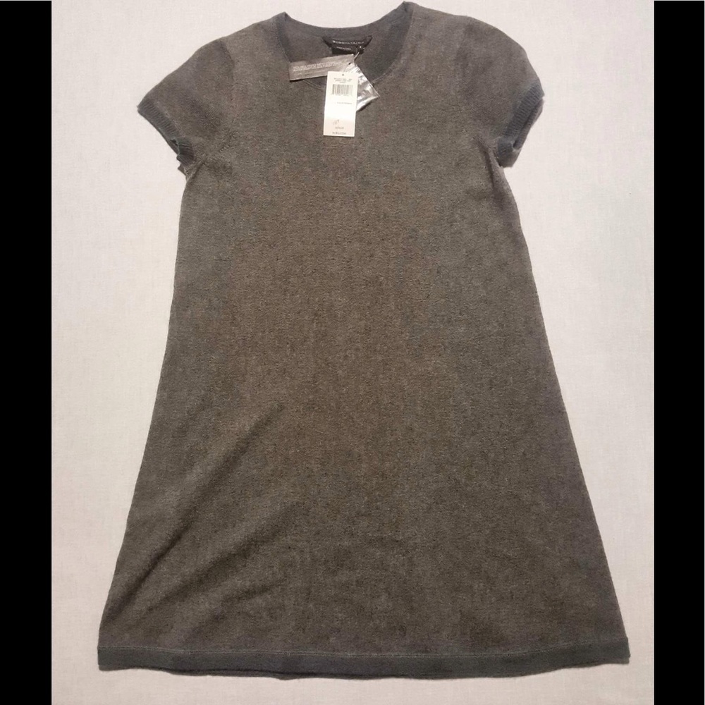 NWT BCBGMaxAzria Gray & Navy Ringer Sweater Dress