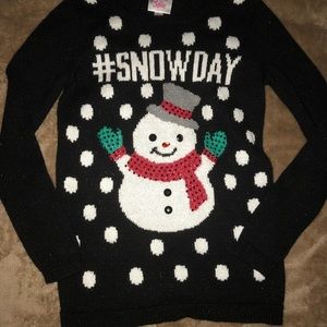 Justice girls sweater Holiday Christmas Snowman