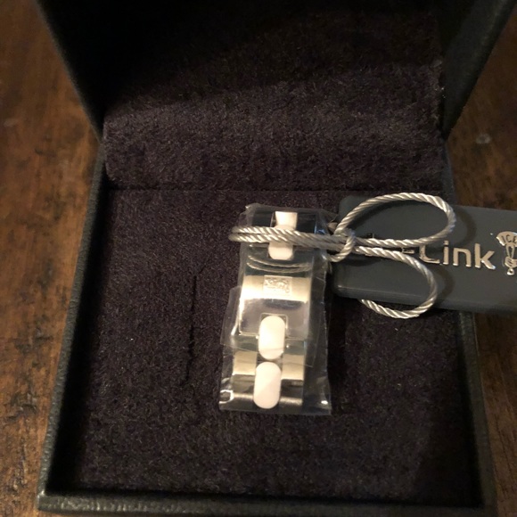 Ice link 1-row oval pink ceramic ring size 6 - Picture 2 of 7