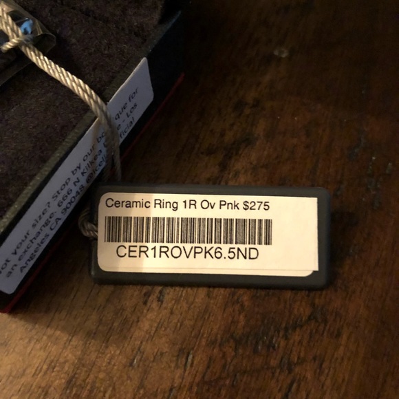 Ice link 1-row oval pink ceramic ring size 6 - Picture 5 of 7