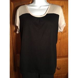 GEORGE two-tone abstract blouse