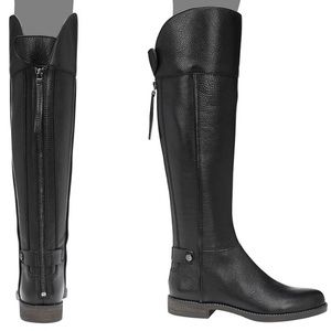 Tall Riding boots - Black Leather knee high