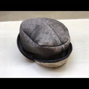 Leather and Shearling Winter Hat