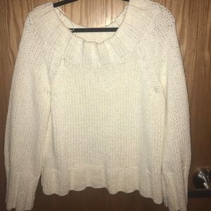 Free people cream off the shoulder sweater