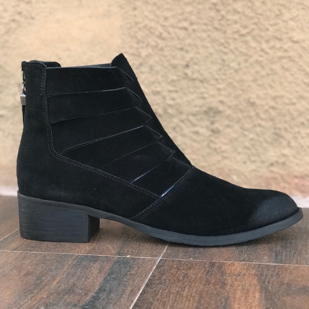 Distressed Woven Black Booties - Picture 3 of 8
