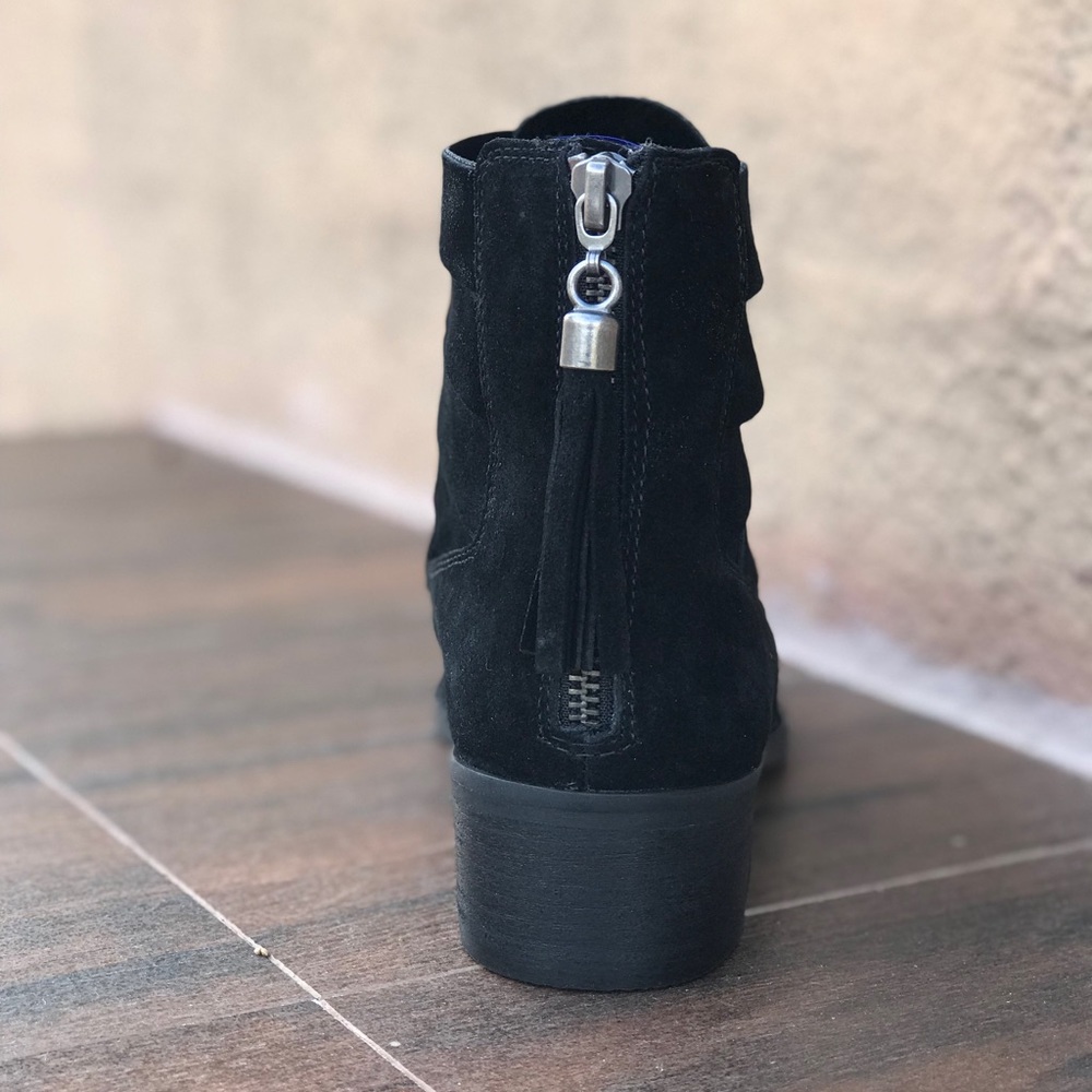 Distressed Woven Black Booties - Picture 5 of 8