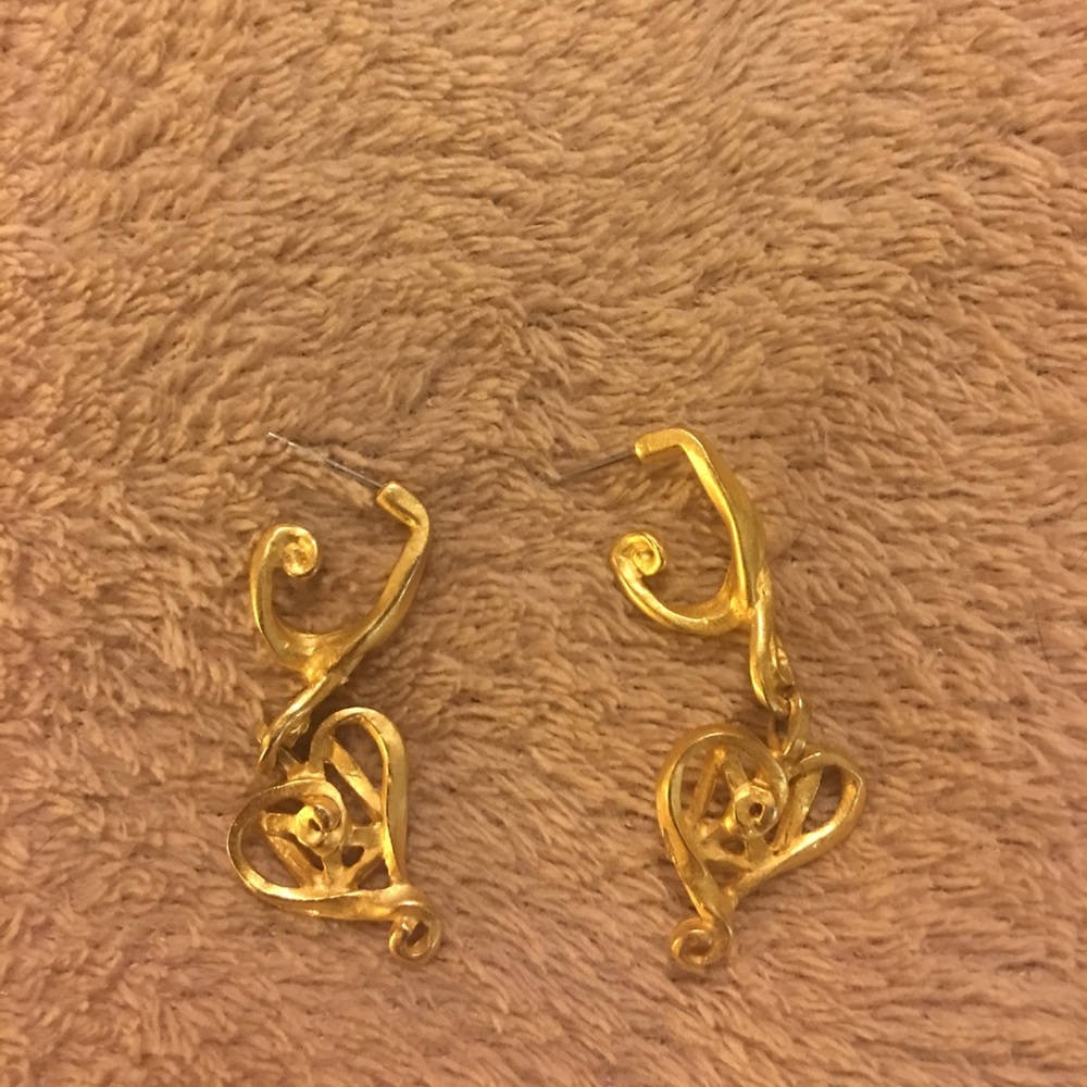 Gold Heart Earrings