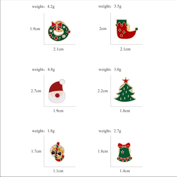 🎄Christmas Pin Set 6Pc 🎄 - Picture 5 of 5