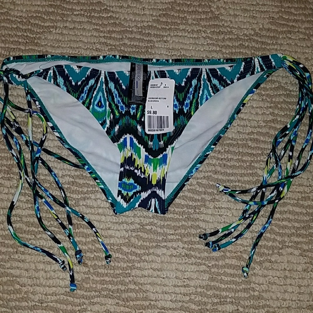 Ikat Print Fringe Bikini Bottom