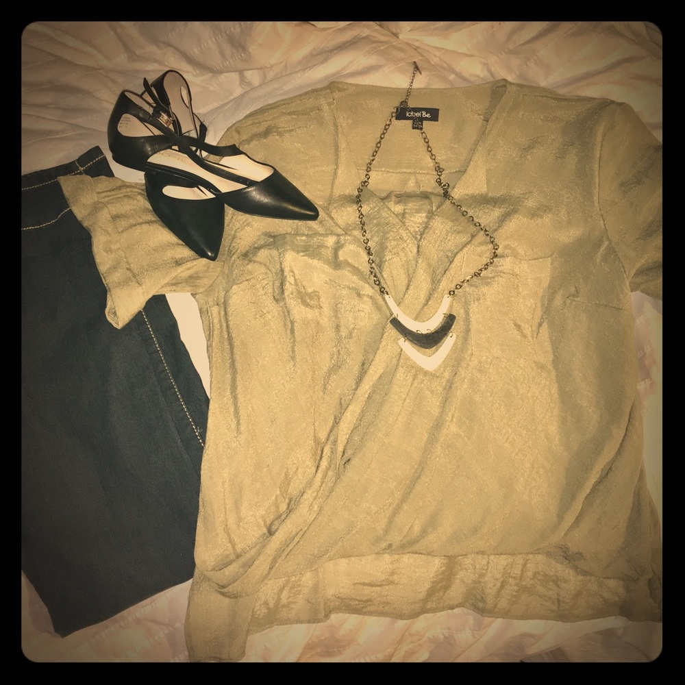 Olive Green Surplice Simple Be Top
