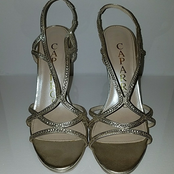 Formal Gold Slingback High Heel Sandal - Picture 1 of 5