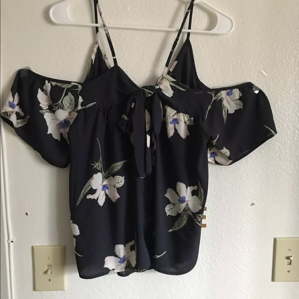 Floral and black  blouse