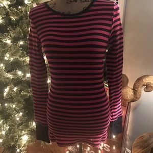 Pink striped top. Large jr