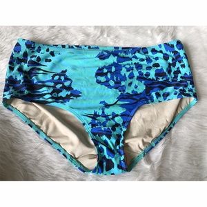 Cocos Swim Teal Blue Animal Print Bikini Botton 24
