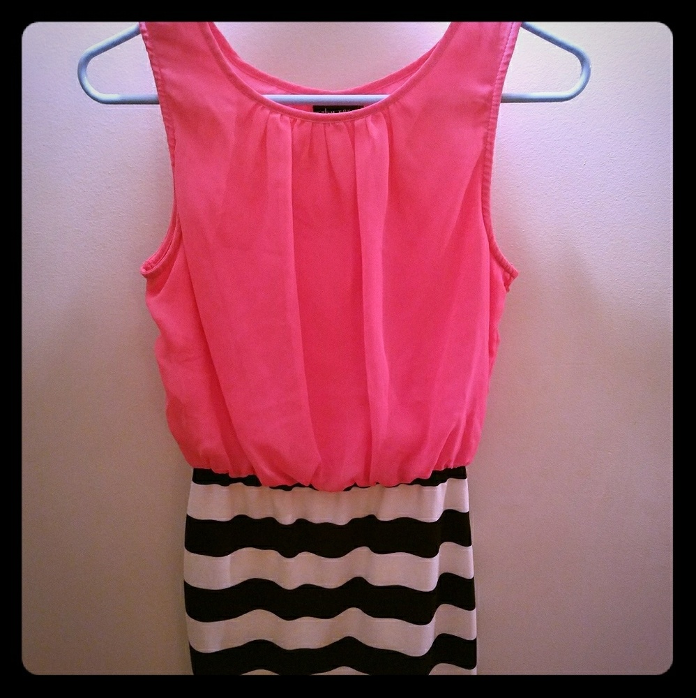 Pink and black striped dress!