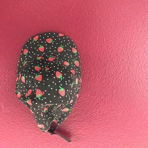 Five panel ONLY Strawberry polka dot  hat