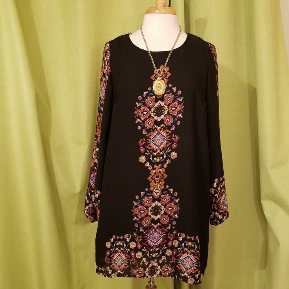 Boheimian Chiffon Shift Dress