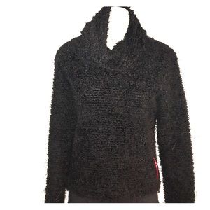 Prada Cowl Neck Sweater, w/ Red Side Logo, Sz Med