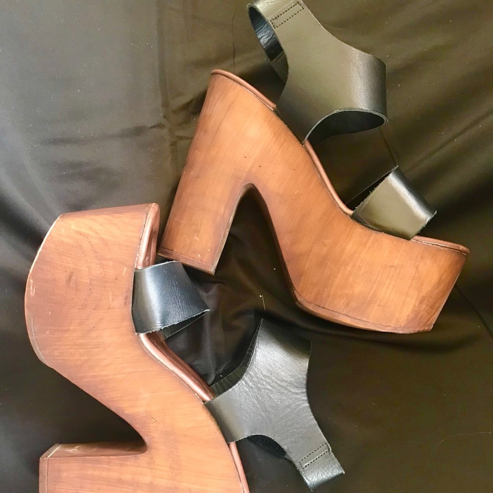 Steve Madden wooden leather heels