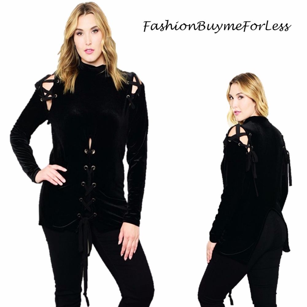 PLUS Sexy Gothic Renaissance Medieval Lace-UP Top