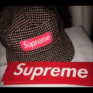 Supreme Bouclè Houndstooth Camp Cap.