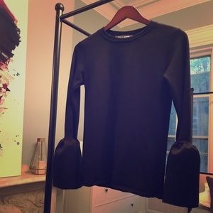Black bell sleeve top - worn once!