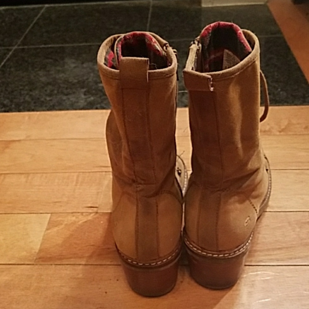 Skechers Lace up Biker Boots - Picture 3 of 6