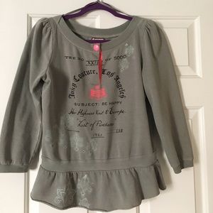 Juicy Couture👑SafariGreen-3/4 Sleeve M Sweatshirt