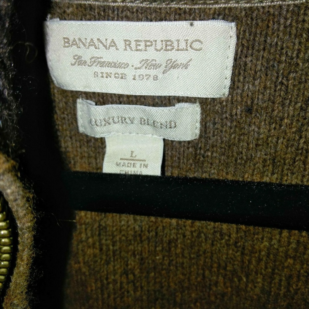 Banana Republic Mens Large Zip Up Sweater