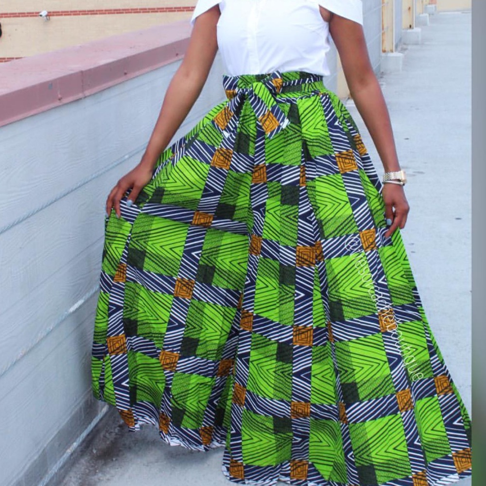 Dashiki Wide Leg Pants With Pockets