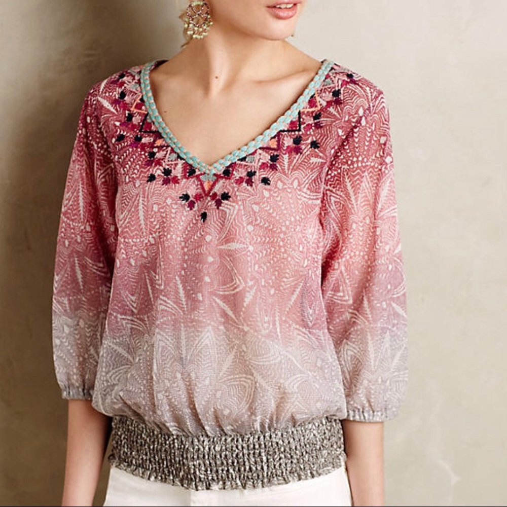 🌻 Akemi + Kin Anthropologie Peasant Blouse Small