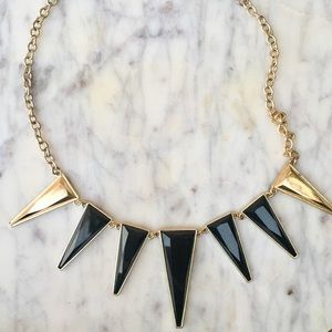 Black and Gold Spike Necklace
