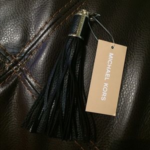 Michael Kors Black Tassel Key Charm NWT