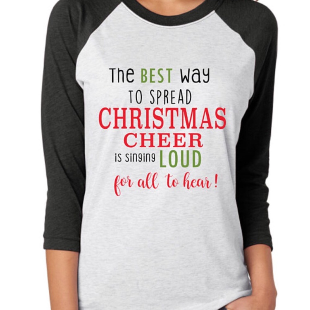 Ladies Christmas Baseball Tee