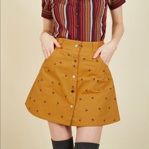 Busy Being Giddy Denim Skirt in Umbrellas