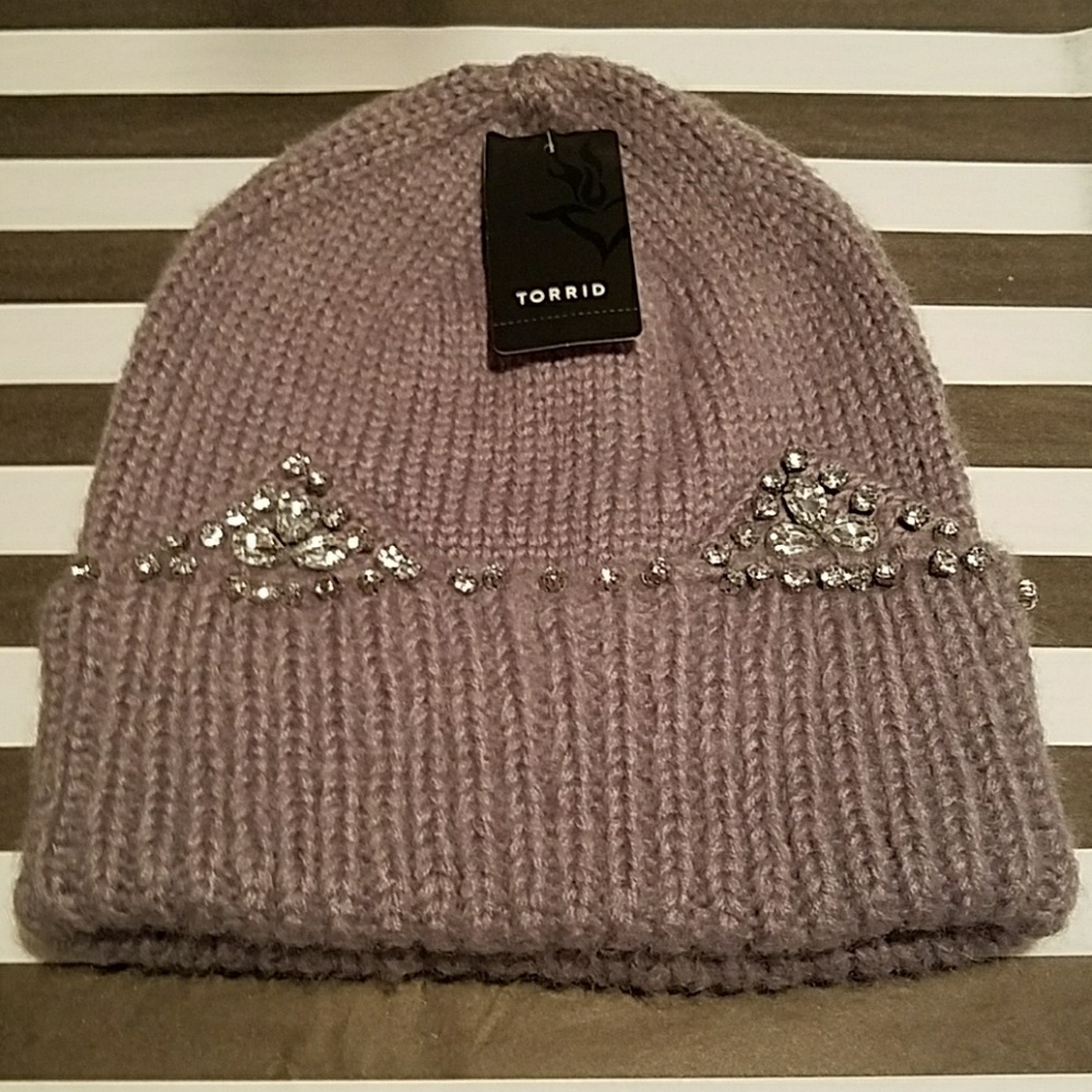 Torrid rhinestone cat beanie hat